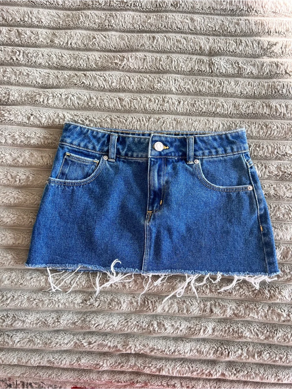 Dairy Boy Bambi Micro Mini Skirt Dark Wash Size 24 - Picture 2 of 12